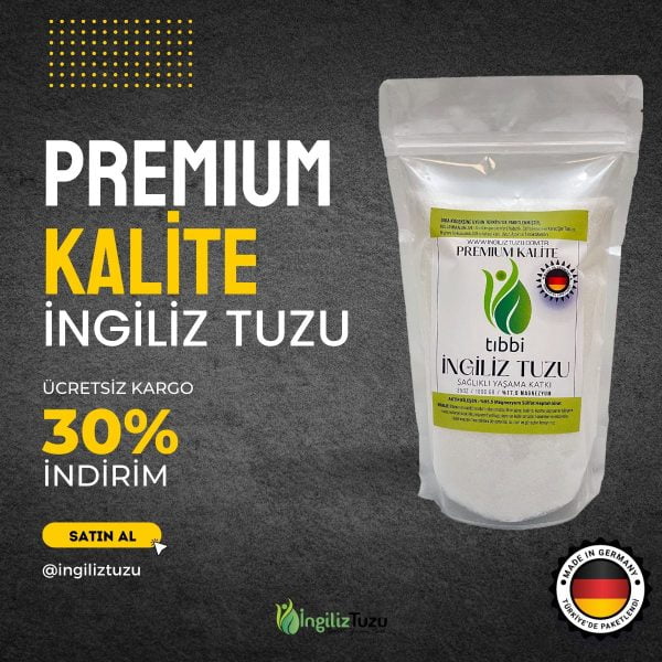 Premium Kalite, Tıbbi İngiliz Tuzu 1000g - %17,5 Magnezyum Oranı